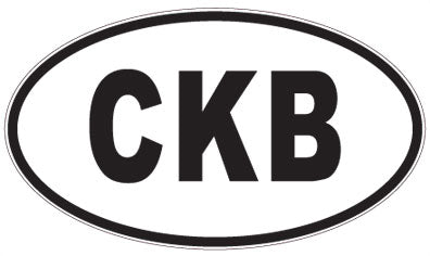 CKB - 3 Letter Initials Oval Sticker