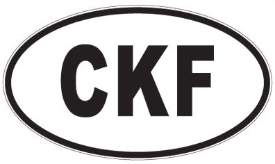 CKF - 3 Letter Initials Oval Sticker