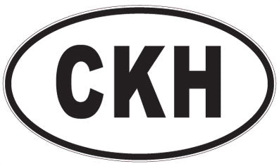 CKH - 3 Letter Initials Oval Sticker