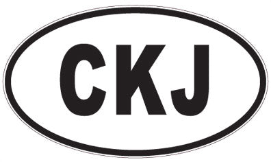 CKJ - 3 Letter Initials Oval Sticker