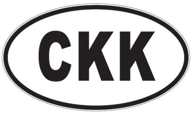 CKK - 3 Letter Initials Oval Sticker
