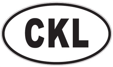 CKL - 3 Letter Initials Oval Sticker