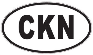 CKN - 3 Letter Initials Oval Sticker