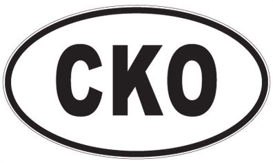 CKO - 3 Letter Initials Oval Sticker