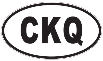 CKQ - 3 Letter Initials Oval Sticker
