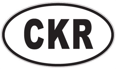 CKR - 3 Letter Initials Oval Sticker