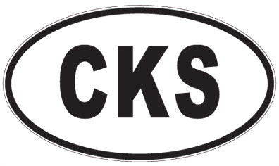 CKS - 3 Letter Initials Oval Sticker