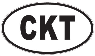 CKT - 3 Letter Initials Oval Sticker