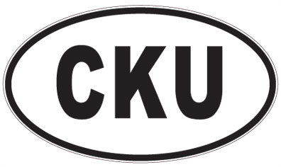 CKU - 3 Letter Initials Oval Sticker