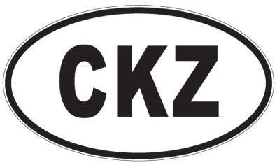 CKZ - 3 Letter Initials Oval Sticker