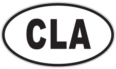 CLA - 3 Letter Initials Oval Sticker