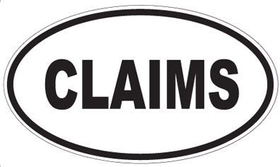 CLAIMS - Oval Sticker