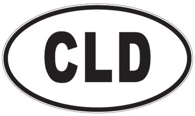 CLD - 3 Letter Initials Oval Sticker