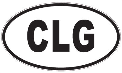 CLG - 3 Letter Initials Oval Sticker