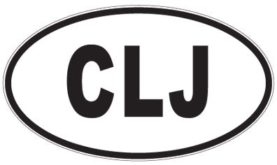 CLJ - 3 Letter Initials Oval Sticker
