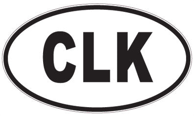 CLK - 3 Letter Initials Oval Sticker