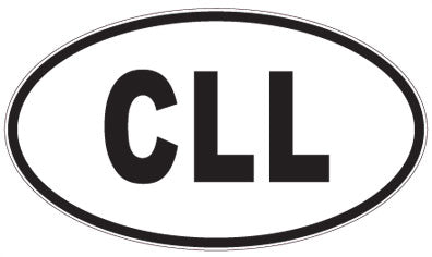 CLL - 3 Letter Initials Oval Sticker