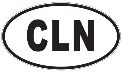 CLN - 3 Letter Initials Oval Sticker
