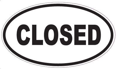CLOSED - Oval Sticker