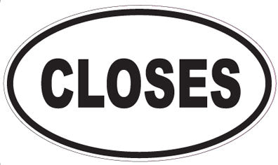 CLOSES - Oval Sticker