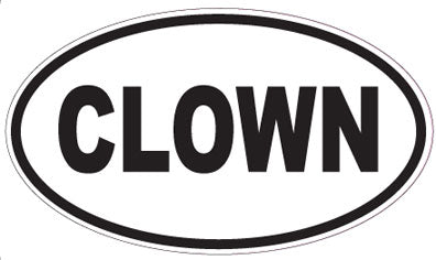 CLOWN - Oval Sticker