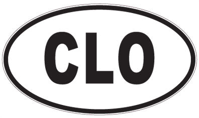 CLO - 3 Letter Initials Oval Sticker