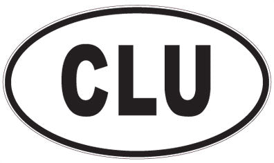 CLU - 3 Letter Initials Oval Sticker