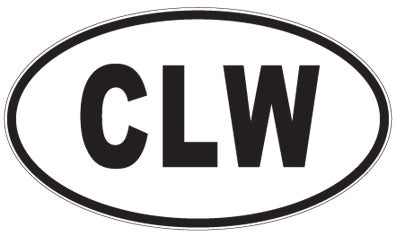 CLW - 3 Letter Initials Oval Sticker