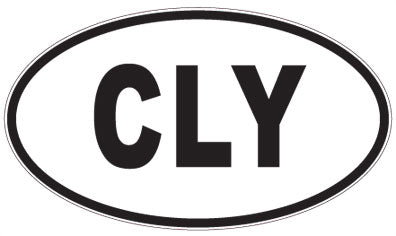 CLY - 3 Letter Initials Oval Sticker