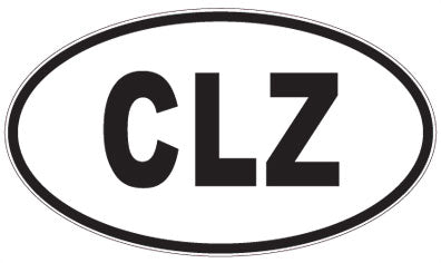 CLZ - 3 Letter Initials Oval Sticker
