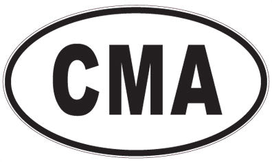 CMA - 3 Letter Initials Oval Sticker
