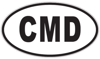 CMD - 3 Letter Initials Oval Sticker
