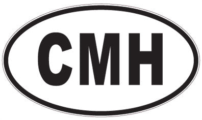 CMH - 3 Letter Initials Oval Sticker