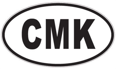 CMK - 3 Letter Initials Oval Sticker