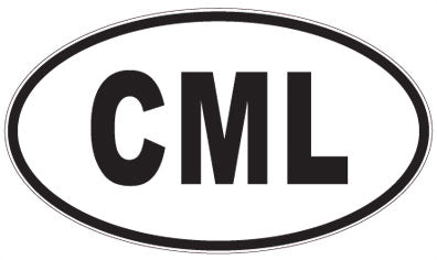 CML - 3 Letter Initials Oval Sticker