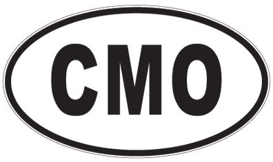 CMO - 3 Letter Initials Oval Sticker