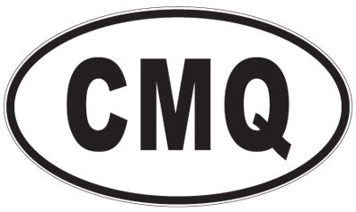 CMQ - 3 Letter Initials Oval Sticker
