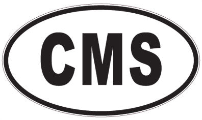 CMS - 3 Letter Initials Oval Sticker