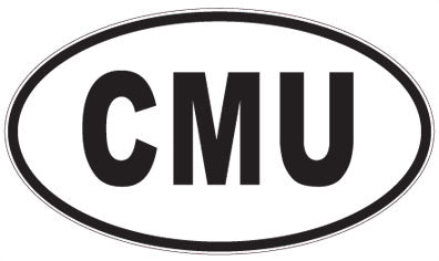 CMU - 3 Letter Initials Oval Sticker