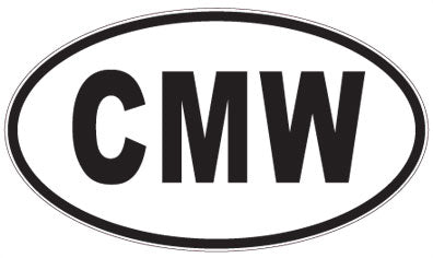 CMW - 3 Letter Initials Oval Sticker
