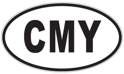CMY - 3 Letter Initials Oval Sticker