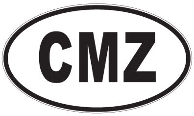 CMZ - 3 Letter Initials Oval Sticker