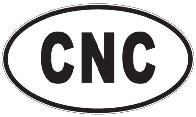 CNC - 3 Letter Initials Oval Sticker