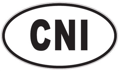CNI - 3 Letter Initials Oval Sticker