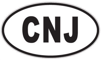 CNJ - 3 Letter Initials Oval Sticker