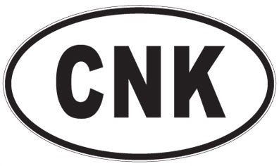CNK - 3 Letter Initials Oval Sticker