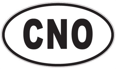 CNO - 3 Letter Initials Oval Sticker