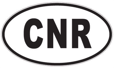 CNR - 3 Letter Initials Oval Sticker