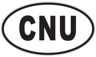 CNU - 3 Letter Initials Oval Sticker