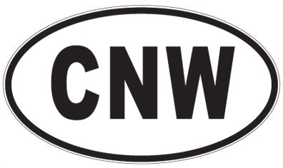 CNW - 3 Letter Initials Oval Sticker